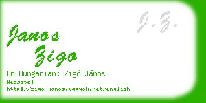 janos zigo business card